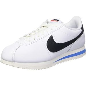 Nike Cortez Sneakers voor dames, maat 44, Wit Zwart Lt Foto Blauw Zeil, 40.5 EU