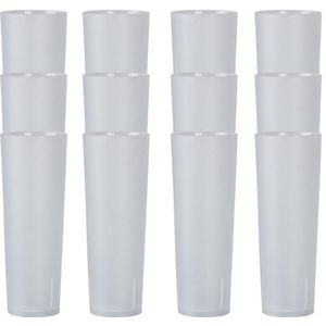 Parence.- Set van 20 herbruikbare stijve plastic buisvormige bekers - 33cl / grote capaciteit, alle soorten dranken, anti-breuk