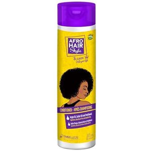 Novex AfroHair Conditioner met argan- en ricinusolie en panthenol, hydrateert en helpt kroezen en gespleten haarpunten onder controle te houden, geschikt voor alle krullende en kinky haartypes, 300 ml