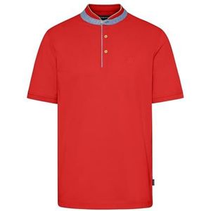 bugatti Poloshirt voor heren, opstaande kraag, basic korte mouwen, moderne pasvorm, 950-rood, L