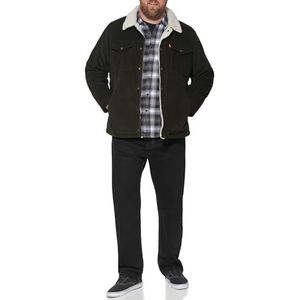 Levi's Corduroy Sherpa gevoerde truckerjas voor heren (standaard en groot en lang), Olijf, 5X