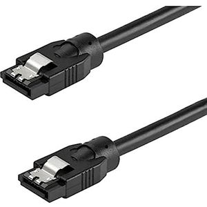 StarTech.com 12 inch (30 cm) ronde SATA-kabel - vergrendelbare connectoren - 6 Gbs SATA datakabel - SATA harde schijf voedingskabel - zwart (SATRD30CM)