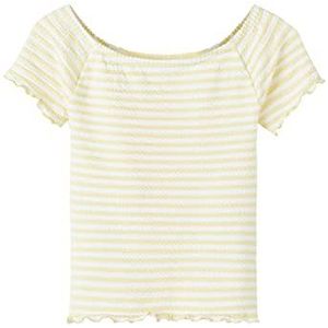 Name It Girl's Nkfjamy Slim Off Shoulder Top T-shirt, Double Cream, 116