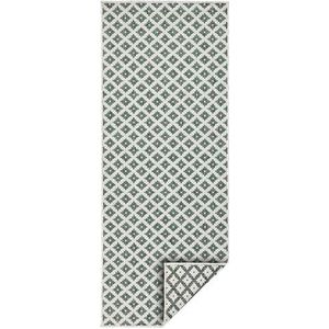 bougari Binnen en buiten omkeerbaar tapijt Nizza groen crème, 80x350 cm