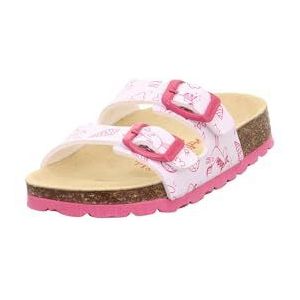Superfit 1-800111 Pantoffels met voetbed, voor meisjes, wit roze 1050, 25 EU