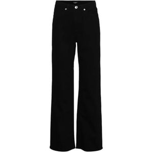 Bestseller A/S Dames VMTESSA HR Straight RA118 GA NOOS jeans, zwart, 29/32, Schwarz, 29W / 32L