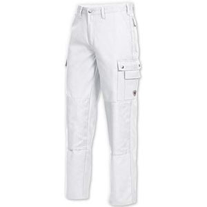 BP 1493-720-21-35/36 versterkte katoenen werkbroek jeans-stijl met meerdere zakken, wit, 35/36 maat