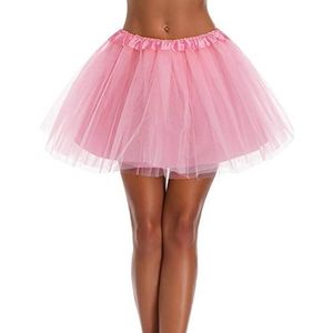 Tutu rok voor dames, tieners, volwassenen, klassiek elastisch 3, 4, 5 gelaagd, 4 lagen - lichtroze, Eén Maat
