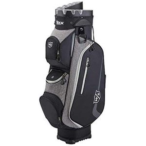 Wilson Staff golftas, I LOCK III Cart Bag, trolleytas, voor maximaal 9 ijzer, zwart/grijs/wit, 3,2 kg, WGB4330BL