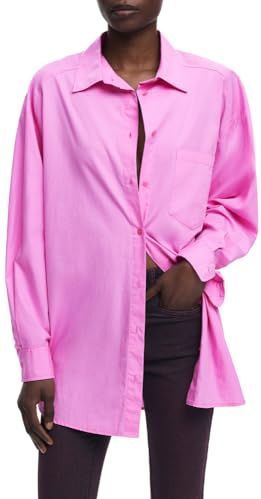 Desigual - Oversized - Shirt - Lange Mouwen - Effen Kleur - Stripafdruk