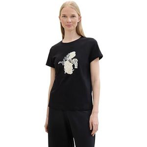 TOM TAILOR T-shirt voor dames, 14482 - Deep Black, XXS
