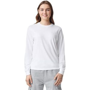 Comfort Colors Chouinard Adult Garment Dyed Heavyweight T-shirt met lange mouwen, Wit, M