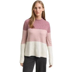 Tom Tailor Denim - Damespullover - Colourblocking - Regular Fit - Hoge Ronde Hals