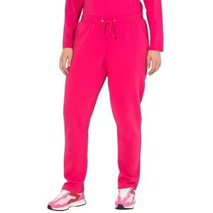 Ulla Popken Grote maten grote maten plus size sweatbroek, knuffelzachte binnenkant, elastische tailleband, rood/roze., 36W x 32L