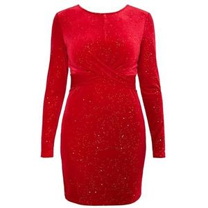 FENIA Mini-jurk met lange mouwen voor dames, rood, M