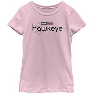 Marvel Hawkeye Yellow Title Logo T-shirt voor meisjes, lichtroze, XS, roze, XS, Roze, XS