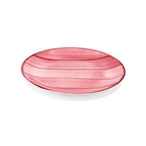 Zafferano Lijnen - dessertborden van porselein, diameter 210 mm, kleur roze, vaatwasmachinebestendig tot 60 ° - 6-delige set