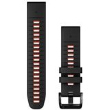 Garmin Fenix/Epix, QuickFit Horlogeband, Siliconen, 22mm, Black/Flame Red
