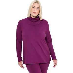 Ulla Popken Dames grote maten grote maten plus size ski-functioneel shirt, sneldrogend, loop lange mouwen, Bessenroze, 42-44