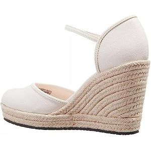 Calvin Klein Jeans Vrouwen Wedge Sandal Close Toe ESS Heel, Ancient White, 5.5 UK, Oud Wit, 38.5 EU