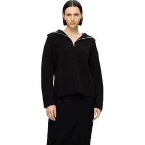 SELECTED FEMME SLFBLOOMIE LS Knit Half Zip NOOS, zwart, XL
