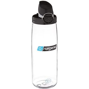Nalgene Sustain Tritan BPA-vrij op de vlieg waterfles gemaakt van materiaal afgeleid van 50% plastic afval, 24oz, helder met zwart