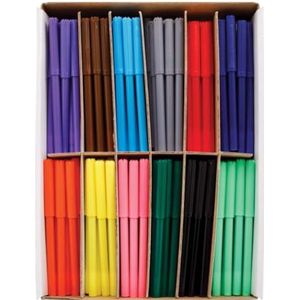 Baker Ross FE414 Viltstiften met Fijne Punt - Pak van 144, Kleurstiften, Teken Stiften voor Kinderen, Kleurstiften voor Kinderen.