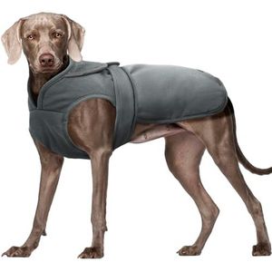 Kuoser Canvas Pet Dog Winterjas, reflecterende hond warme fleece jas voor kleine middelgrote grote puppy, waterdicht en winddicht hondenvest met harnas gat, XS-3XL