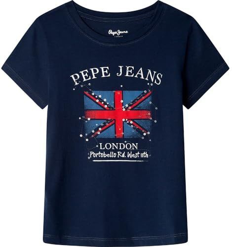 Pepe Jeans - Flag T-shirt - Blauw - Katoen - 1 stuk