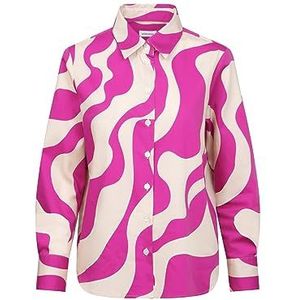 Seidensticker Damesblouse, modieuze blouse, regular fit, hemdblousekraag, lange mouwen, 100% katoen, roze, 38