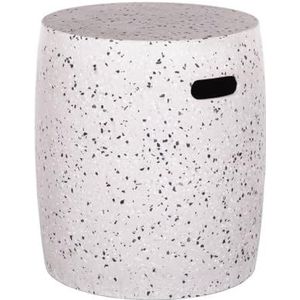 BigBuy Home Terrazzo kruk, wit, 40 x 40 x 45 cm