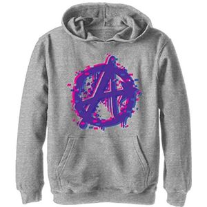 Marvel Avengers Glitch Icon Hoodie voor kinderen, uniseks, Sportief Heather, L