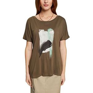 ESPRIT Collection Dames 072EO1K323 T-shirt, 350/KHAKI groen, M
