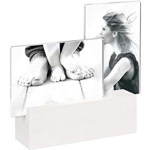 Mascagni - Multi-fotolijst van acryl met standaard van hout – 2 foto's – formaat 10 x 15 cm