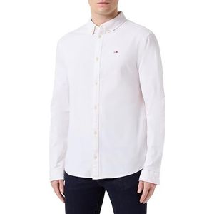 Tommy Jeans heren L/S Shirts/Geweven Tops Tjm Slim Stretch Oxford Shirt Dm0dm09594,Oud Wit,S