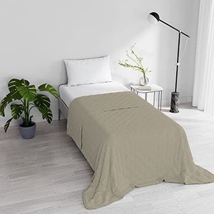 Italian Bed Linen Chic zomerdekbed, gewatteerd, bruin, 170 x 250 cm