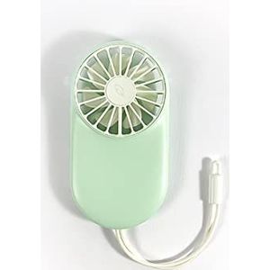 QUSHINI Draagbare mini-ventilator met oplaadbare accu, stille ventilator, 2 snelheden, zakventilator, mintkleur