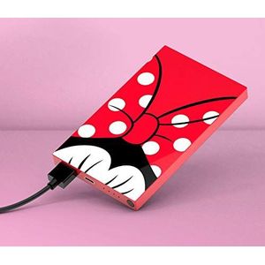 Tribe Disney Mickey Mouse Micro Line/USB-oplaadkabel Minnie Power Bank 4000 mAh rood