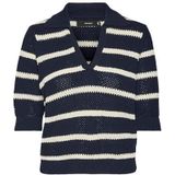 VERO MODA Gebreide damestrui, Navy Blazer/Detail:w. Birch, S