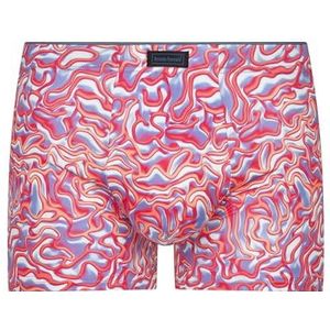 bruno banani Heren Short Print Artistry Retroshorts, oranje/roze/blauwe print, M