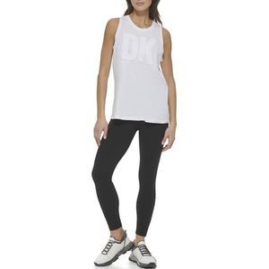 DKNY Women's Exploded Applique Logo Longline Tank, Wit, XX-Small, wit, XXS