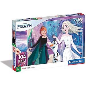 Clementoni Jewels Disney Frozen 2-104 puzzelstukjes voor kinderen, gemaakt in Italië, 6 jaar en ouder, 20182