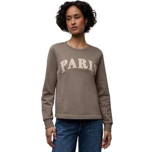 Street One Dames Sweatshirt met tekst in Bruin, in size: 40