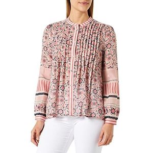 Noa Noa Dames Otn Sheer Tencel, shirt met lange mouwen, Print red, 32 NL