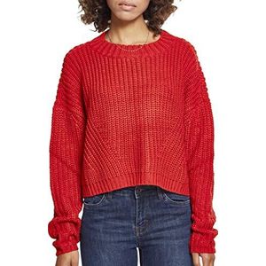 Urban Classics Dames sweatshirt dames Wide oversized sweater pullover voor vrouwen, verkrijgbaar in meer dan 10 kleuren, maten XS - 5XL, fire red, L Grote maten
