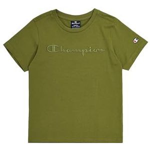 Champion Legacy Icons Tonal Logo B - S/S Crewneck T-shirt, olijfgroen, 7-8 jaar kinderen en jongens SS24, Olijfgroen
