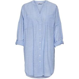 ONLY Dames Onlapeldoorn Stripe V-hals L/S Shirt WVN Shirt, Provence/Stripes: cloud Dancer Stripe, S/M