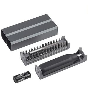 Meister Bitset - 73 x 153 x 37 mm - 40-delig - Luxe aluminium case - reparatieset voor consoles, pc's, camera's, modelbouw enz. / reparatiegereedschapsset/precisieschroevendraaierset / 3387940