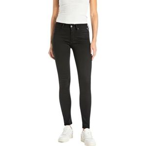 REPLAY Dames Jeans New Luz Power Stretch, Black 098 (zwart), 25W/28L, 098 Black, 25W / 28L