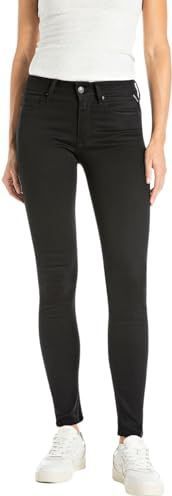 REPLAY Dames Jeans New Luz Power Stretch, Black 098 (zwart), 25W/28L, 098 Black, 25W / 28L
